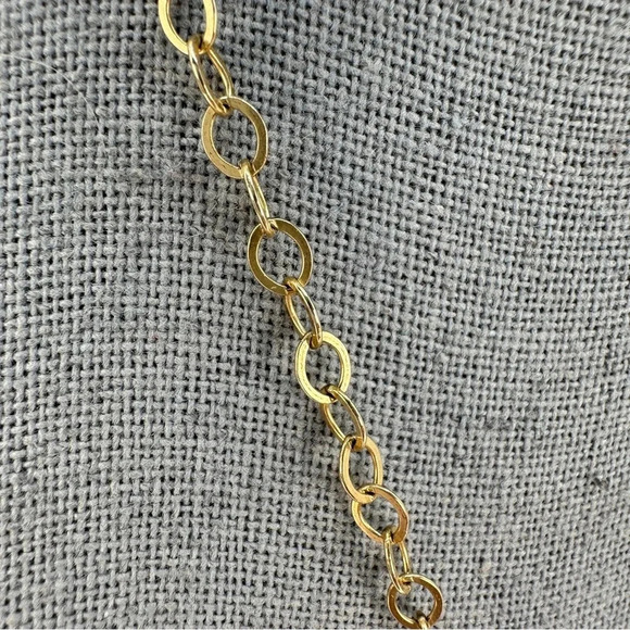 Honey Yellow Faceted Glass Pendant Necklace Delicate Chain Citrine Dangl… - Picture 3 of 9